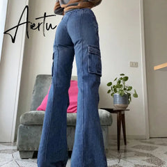 Vintage Slim Jeans Low Rise Jeans Women Spring Autumn Streetwear Denim Trousers Femme Vintage Casual Flare Pants Chic Aiertu
