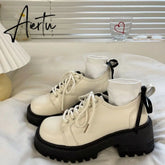 White Mary Jane Shoes Platform Elegant Vintage High Heels Lolita Shoes Lace Round Toe Comfortable Korean Fashion Casual Aiertu