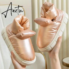 Winter Boots for Women Trendy Candy Color Pink Female Ankle Boot Keep Warm Down Light Platform Furry Footwear Cotton Shoes Aiertu