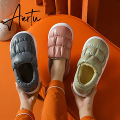 Winter Shoes Women Ankle Boots Waterproof Warm Plush Soft Down Couples Footwear Non-slip Outdoor Concise Female Snow Boot Aiertu