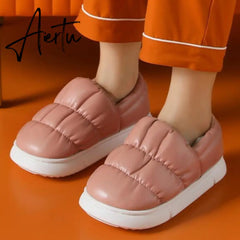 Winter Shoes Women Ankle Boots Waterproof Warm Plush Soft Down Couples Footwear Non-slip Outdoor Concise Female Snow Boot Aiertu