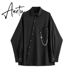 Women Black Gothic Shirt Autumn Long Sleeve Loose Fashion Casual Streetwear Vintage Harajuku Black Goths Blouse Tops Aiertu