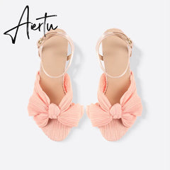 Women Bow Decor Heeled Sandals mysite