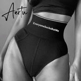Women Briefs Elastic High Waist Panties Lingerie Letter Simplicity Sexy Style Casual Summer Clothing Intimates Underwear Aiertu
