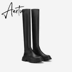 Women British Style Over-The-Knee Thick-Soled Boots mysite