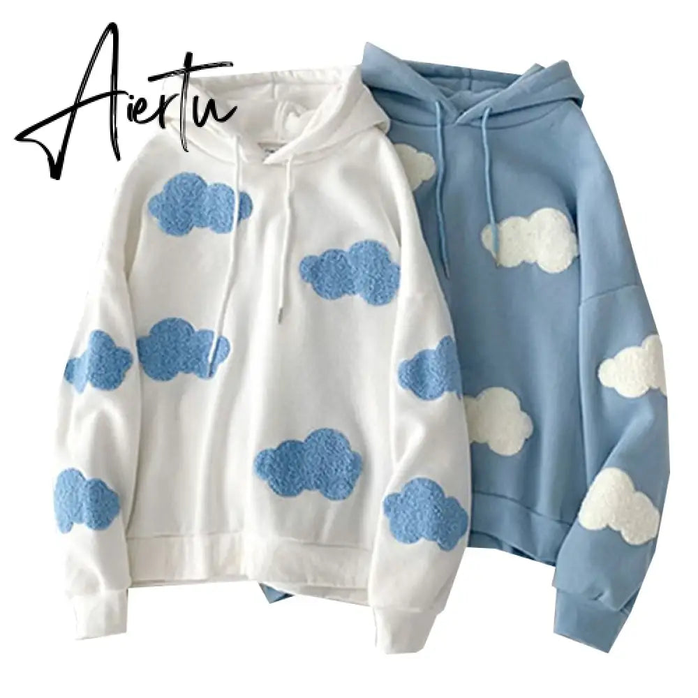 Women Fleece Hoodies Sweatshirts Autumn Winter Warm Female Hoodie Hooded Fashion Casual Women Pullover Tops Oversized Outerwear Aiertu