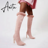 Women High Pointed Toe Lace Boots mysite