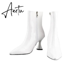 Women Mid-Heel Slip-On Boots mysite