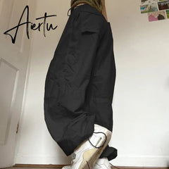 Women Oversized Tech Pants Casual Solid Drawstring Low Waist Baggy Trousers Y2K Vintage Hippie Joggers Cargo Pants Streetwear Aiertu