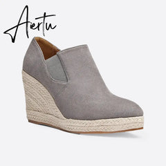Women Pointed Toe Slope Heeled Twine Sole mysite