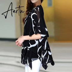 Women's t-shirts Plus Size 5XL 6XL Overweight Women Tops Tees Womens Clothing Fashion Chiffon Summer Style Cloths Free Shipping Aiertu