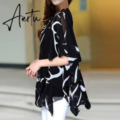 Women's t-shirts Plus Size 5XL 6XL Overweight Women Tops Tees Womens Clothing Fashion Chiffon Summer Style Cloths Free Shipping Aiertu