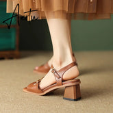 Women Sandals Elegant Fashion Party Wedding Prom Genuine Leather High Heels Shoes Woman Summer Arrival Pumps Heels Women Aiertu