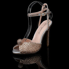 Women Sandals Fashion High Quality Wedding Shoes Women New Pearls Studs Luxury Peep Toe High Heels Buckle Woman Sandal 43 Aiertu