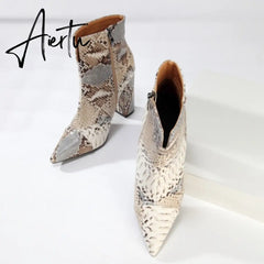 Women Snake Print Boots mysite