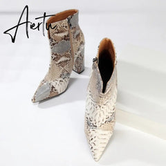 Women Snake Print Boots mysite