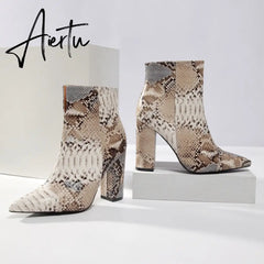 Women Snake Print Boots mysite