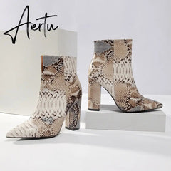Women Snake Print Boots mysite