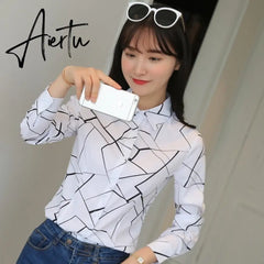 Women Tops And Blouses Office Lady Blouse Slim Shirts Women Blouses Plus Size Tops Casual Shirt Female Blusas Aiertu