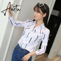 Women Tops And Blouses Office Lady Blouse Slim Shirts Women Blouses Plus Size Tops Casual Shirt Female Blusas Aiertu