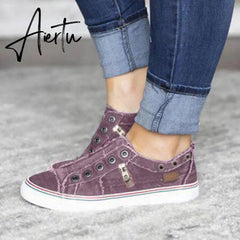 Women Vulcanized Sneakers Breathable Flat Casual Classic Shoes Woman Spring Autumn Canvas Zapatos Mujer Casual Shoes Aiertu
