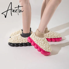 Women's Ankle Boots Winter Cotton Shoes for Female Durable Non-slip Soft Bottom Outside Large Size Chunky Woman Snow Boots Aiertu