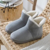 Women's Cotton Boots Female Winter Warm Fur Velvet Thick-soled Keep Warm Outside Snow Boots Footwear Plush Female Shoes Aiertu