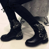 Women's Genuine Leather ankle boots big size fit for 22-28cm length feet Autumn and winter warm short boots Short plush lining Aiertu