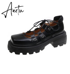 Womens Platform 3D Flower Creepers High Heel Sandals Mary Jane Shoes Sweet Girls 3Colors New Aiertu