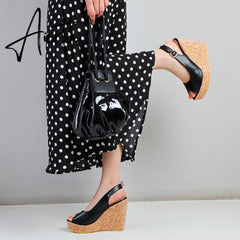Women's Sandals Casual Peep Toe Sandals Female High Heels With Platforms Sandalias Spring Summer Fashion New Ladies Shoes Aiertu
