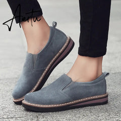 Women's Sneakers Slip on Flat Shoes for Women Fashion Female British Style Casual Loafers Vulcanized Shoes Zapatos Mujer Aiertu