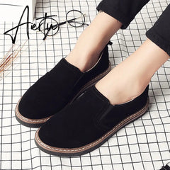 Women's Sneakers Slip on Flat Shoes for Women Fashion Female British Style Casual Loafers Vulcanized Shoes Zapatos Mujer Aiertu