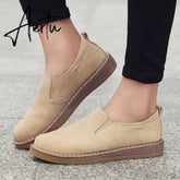 Women's Sneakers Slip on Flat Shoes for Women Fashion Female British Style Casual Loafers Vulcanized Shoes Zapatos Mujer Aiertu