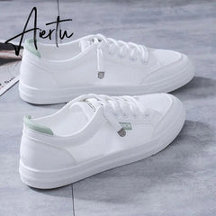 Women's Vulcanize Shoes Casual Sneakers Spring Summer Breathable Flats Solid Color Mesh Shoes Fashion White Shoes Flat Sneakers Aiertu