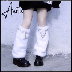 Y2K Girl Harajuku Punk Golita Lolita leg warmers spice Women Winter Warmer Foot Cover Streetwear furry Leg warmer leg warmers Aiertu