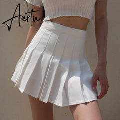 Y2K Harajuku Tartan Women Skirt Sexy Plaid Pleated Skirts Fashion Mini Dance Skirt Side Button High Waist School Skirts Female Aiertu