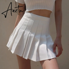 Y2K Harajuku Tartan Women Skirt Sexy Plaid Pleated Skirts Fashion Mini Dance Skirt Side Button High Waist School Skirts Female Aiertu