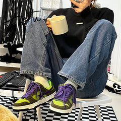 Y2k Star Shoes Women Harajuku Flats Running Casual Sneakers Sports Fashion Autumn Korean Designer Green Shoe New In Aiertu
