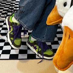 Y2k Star Shoes Women Harajuku Flats Running Casual Sneakers Sports Fashion Autumn Korean Designer Green Shoe New In Aiertu