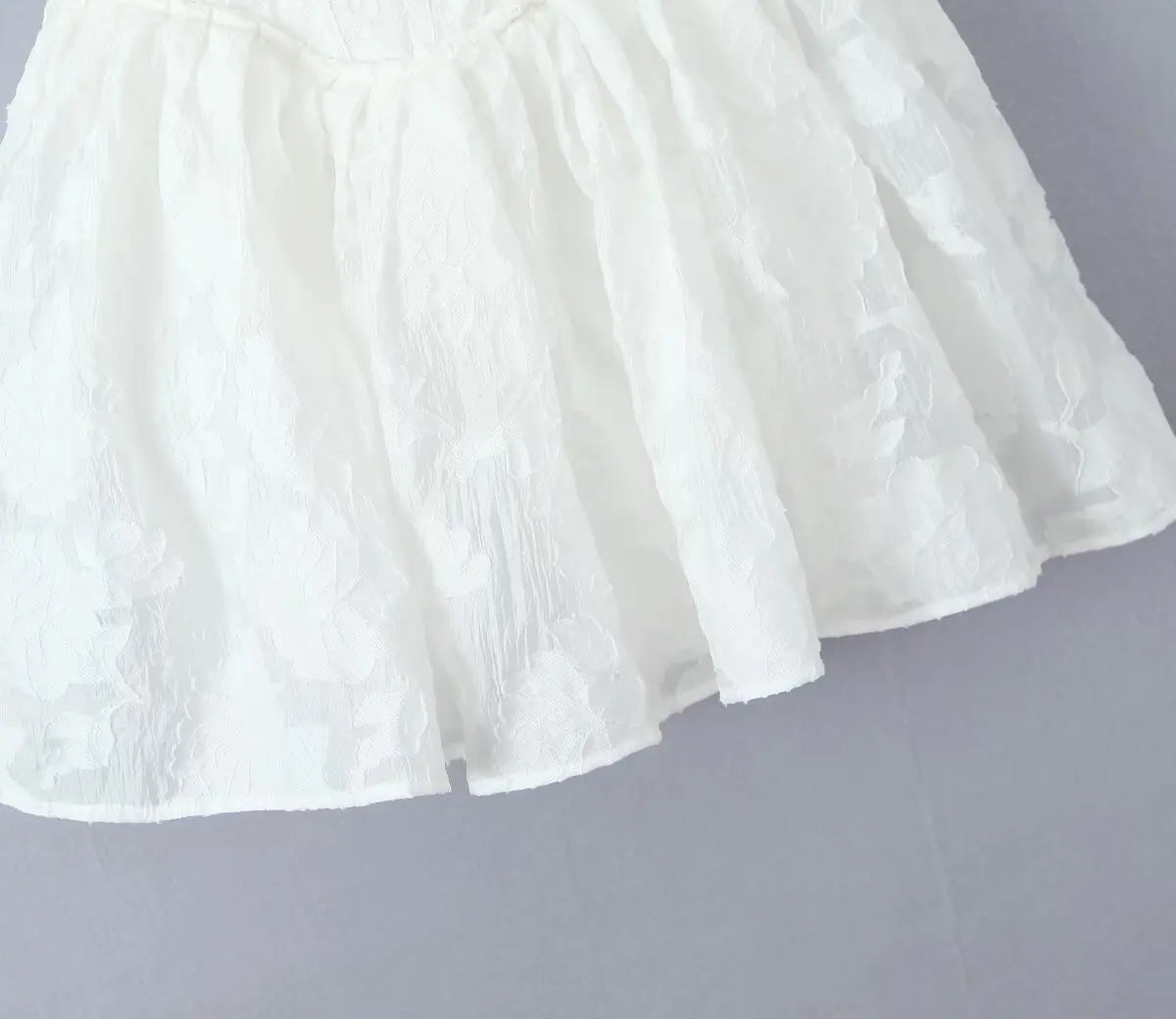 Aiertu  -  French sweet jacquard white suspender dress for women new style fishbone waist slimming A-line skirt Aiertu