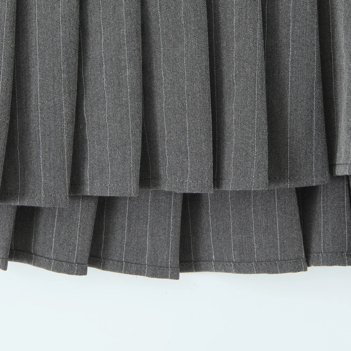 Aiertu  -  party look snspos Y2K Grey Striped Print Side 3 Buttons Pleated Mini Skirt Sexy Low Waist Short Skater Skirts Aiertu