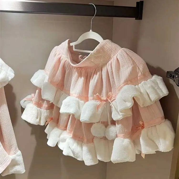 Aiertu  -  Korean Style Winter Atmospheric Sweet and Cute Bow Slim Two-piece Set for Women Y2k Retro Pink Sexy Trendy Fluffy Pleated Skirt Aiertu