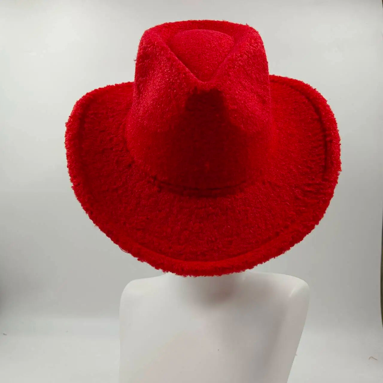 Aiertu  -  Fedora Hat Emerald Green Plush Cowboy Hat Material New Jazz Hat European and American Fashion Hat Big Brim Hat Aiertu