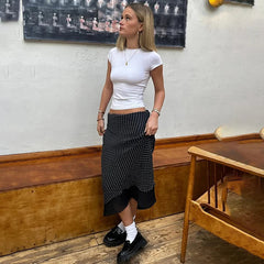 Aiertu  -  Polka Dot Print Double Mesh Skirt For Women Hip-covered Straight Long Skirt Summer New High Waist Casual Female Skirts Aiertu