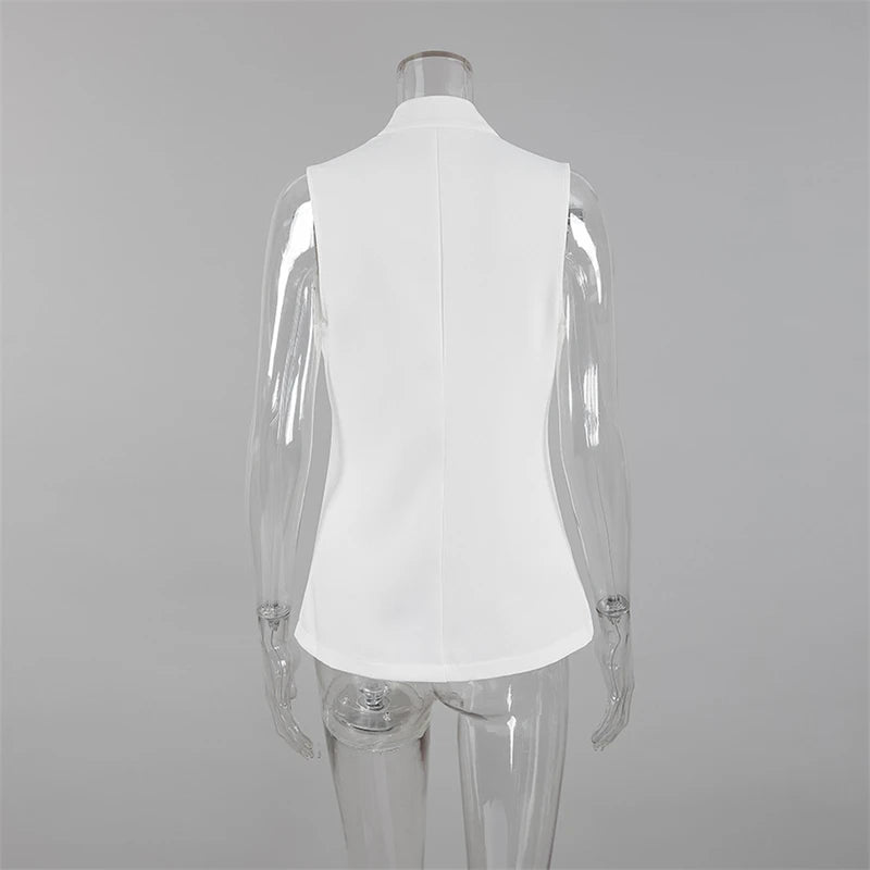 Aiertu  -  New Summer Women Vest Shirt Elegant Office Lady Tops Female Sleeveless White Shirt Stand Collar White Slim Tank 여성나시 Aiertu