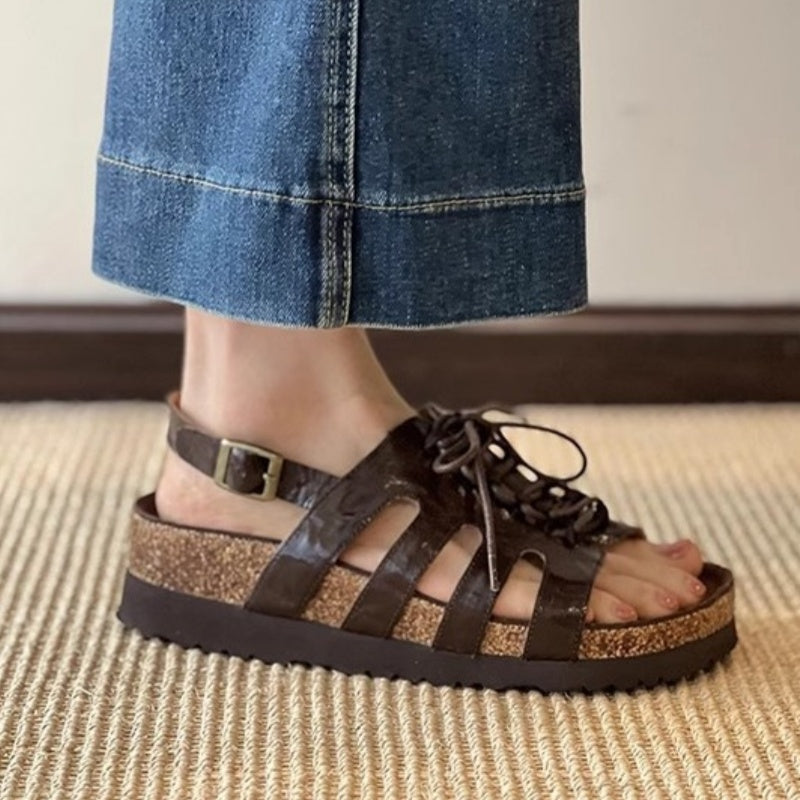 Aiertu  Summer New Style Women's Sandals 2025 Casual Platform Roman Lace-up Sandals Outdoor Comfy Women Sandals Shoes Zapatos De Mujer Aiertu