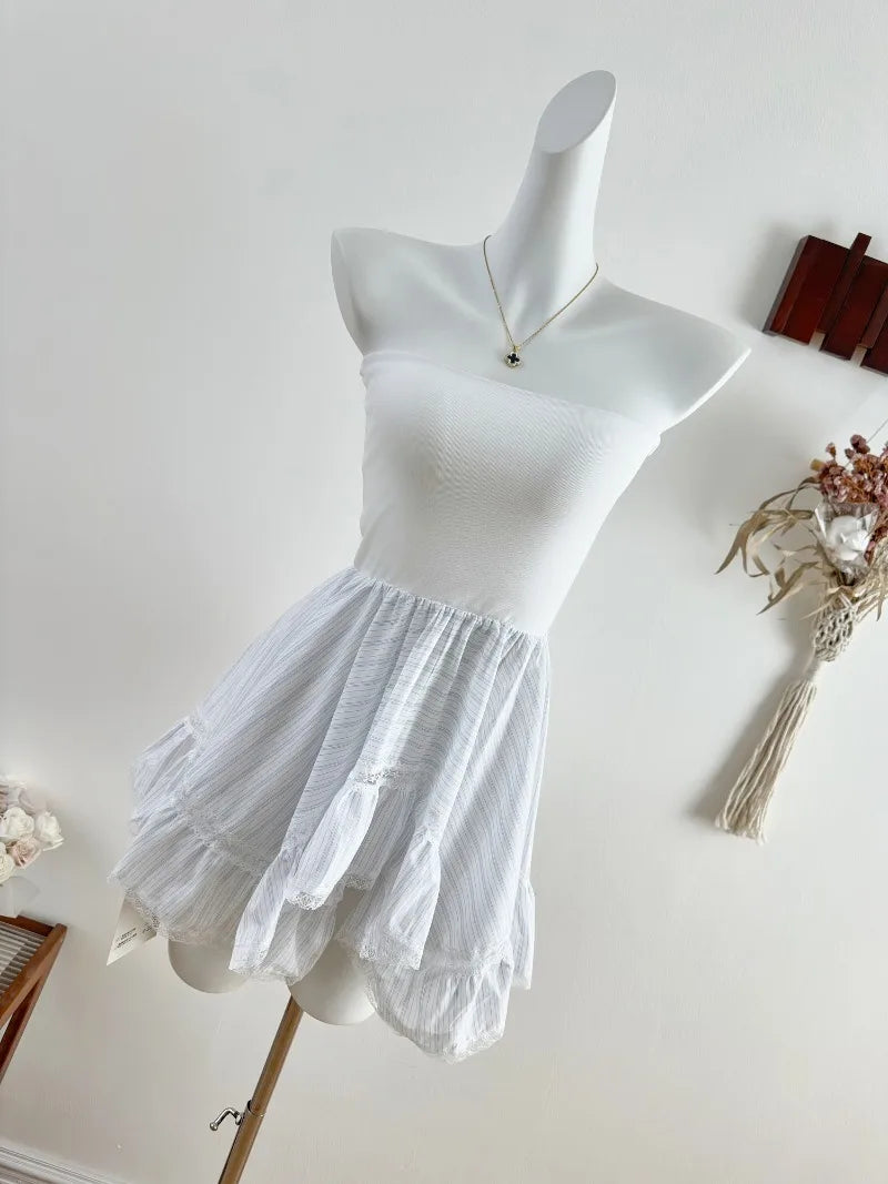 Aiertu  -  Pure Sexy Irregular Strapless Top Women's Summer Slim Fit A-line Tank Top Fashion Female Clothes Aiertu