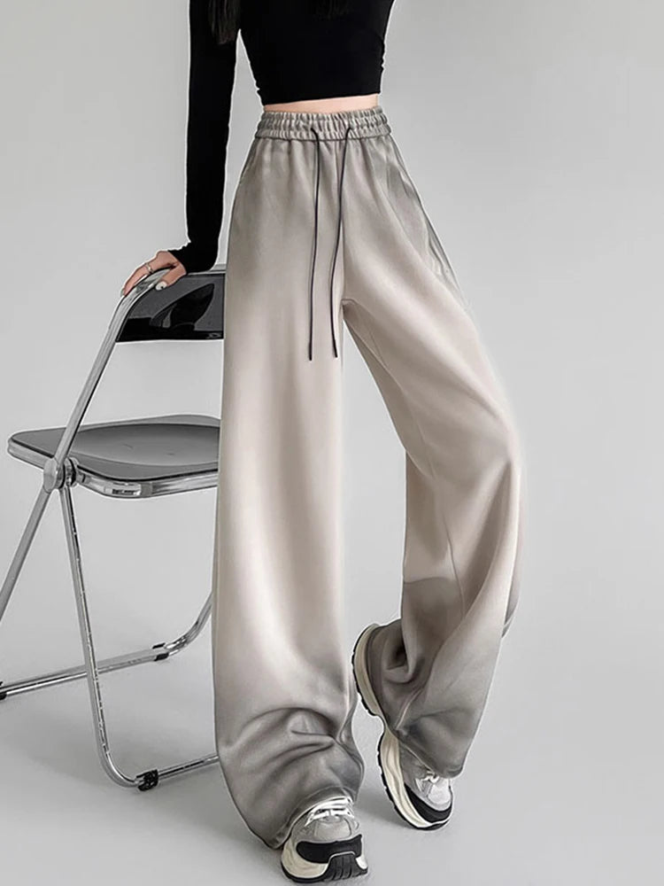 Aiertu  -  Vintage Tie Dye Y2K Sweatpants Women Streetwear High Waist Loose Pants Fall Casual American Retro Bf Hip Hop Trousers New Aiertu