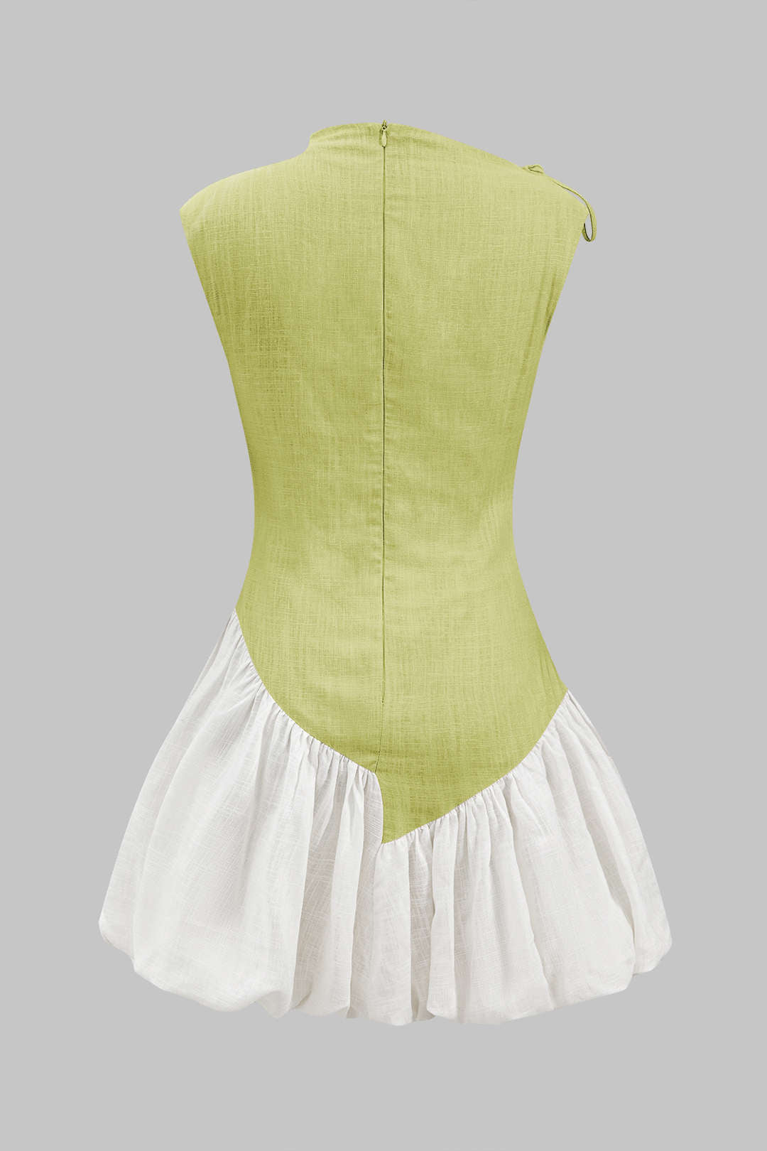 Aiertu  Linen Ruched Tie-Up Sleeveless Mini Dress Aiertu