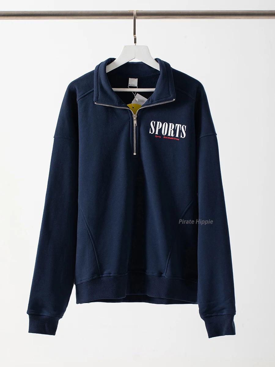 Aiertu  -   New York Letter Print Sweatshirt Women Classic O Neck Long Sleeve Pullover Autumn Casual Vintage Sporty Rich Sweatshirt 2026 New Aiertu